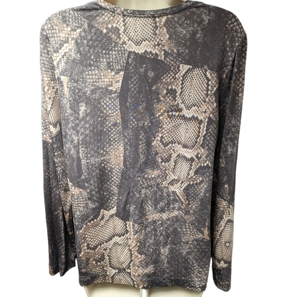 Basler Black Label Snake Print Stretch Top Sz 44/ US 16 - Picture 2 of 11